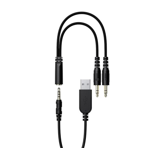 Ігрові навушники ACEFAST H16 gaming wired headset  IPX4 |USB/3.5mm, 2m|, RGB| black