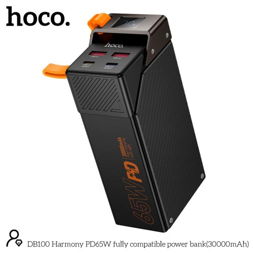 УМБ HOCO Harmony PD65W fully compatible power bank DB100 30000mAh |2A/2C, PD/QC, 65W/4.5A| black