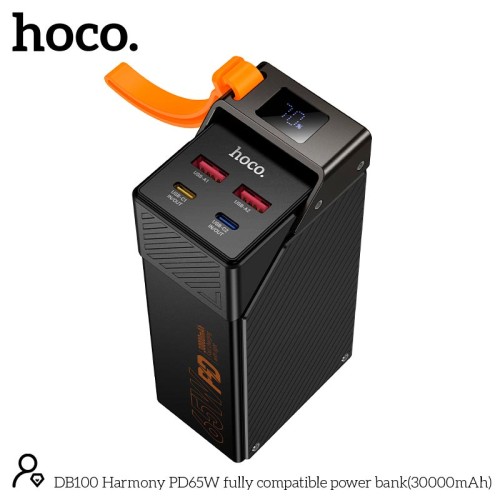 УМБ HOCO Harmony PD65W fully compatible power bank DB100 30000mAh |2A/2C, PD/QC, 65W/4.5A| black
