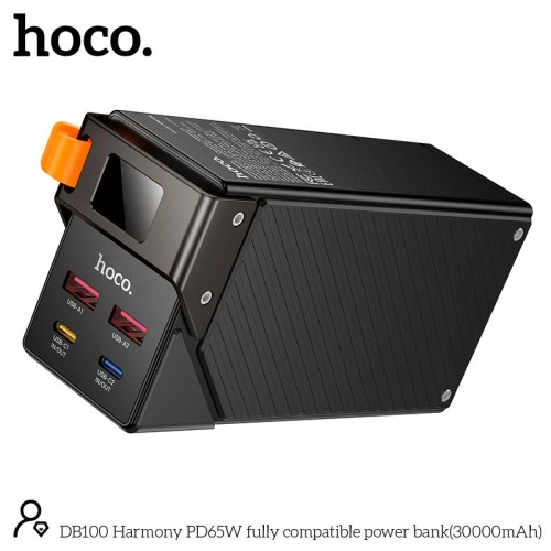 УМБ HOCO Harmony PD65W fully compatible power bank DB100 30000mAh |2A/2C, PD/QC, 65W/4.5A| black