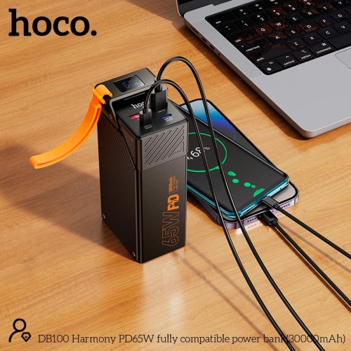 УМБ HOCO Harmony PD65W fully compatible power bank DB100 30000mAh |2A/2C, PD/QC, 65W/4.5A| black