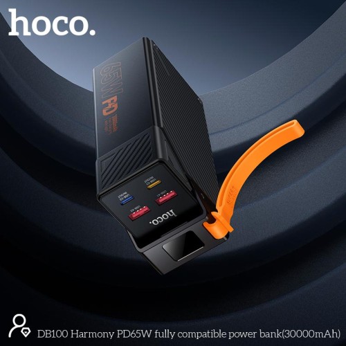 УМБ HOCO Harmony PD65W fully compatible power bank DB100 30000mAh |2A/2C, PD/QC, 65W/4.5A| black