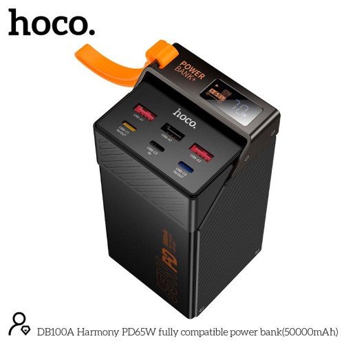 УМБ HOCO Harmony PD65W fully compatible power bank DB100A 50000mAh |3A/3C, PD/QC, 65W/4.5A| black