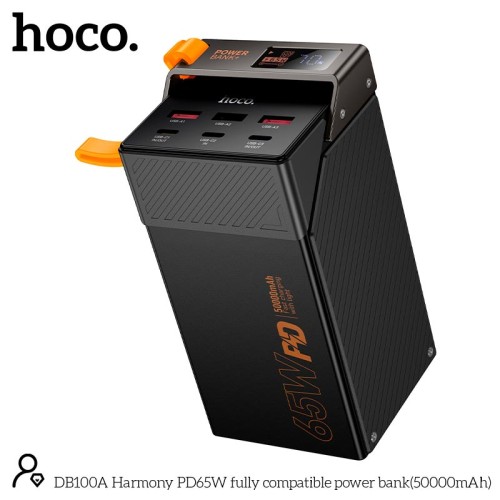 УМБ HOCO Harmony PD65W fully compatible power bank DB100A 50000mAh |3A/3C, PD/QC, 65W/4.5A| black