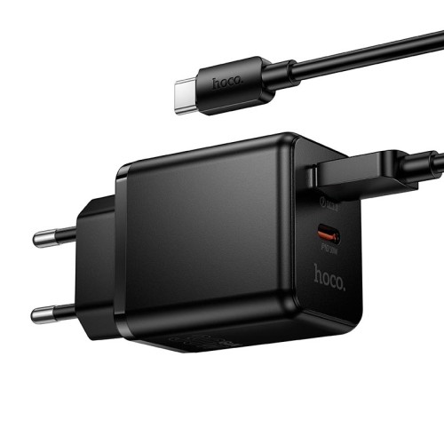 Адаптер мережевий HOCO Type-C cable set Smart PD multi-protocol charger C157A |1USB/1Type-C, 30W/3A, PD/QC| black