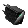Адаптер мережевий HOCO Excellent single port charger with digital display CS82A |1Type-C, PD, 20W/3A| black