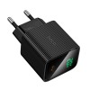 Адаптер мережевий HOCO Excellent single port charger with digital display CS82A |1Type-C, PD, 20W/3A| black