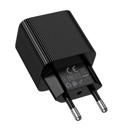 Адаптер мережевий HOCO Excellent single port charger with digital display CS82A |1Type-C, PD, 20W/3A| black