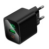 Адаптер мережевий Excellent charger with digital display CS84A |1USB/1Type-C, PD/QC, 30W/3A| black