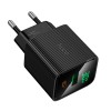 Адаптер мережевий Excellent charger with digital display CS84A |1USB/1Type-C, PD/QC, 30W/3A| black
