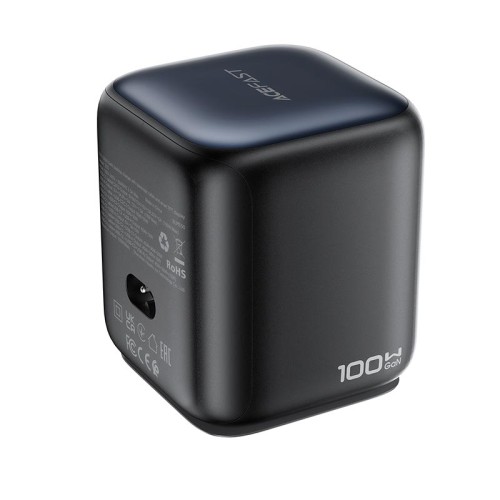 Адаптер мережевий ACEFAST GaN desktop charger with telescopic cable and smart TFT display Z10 |1USB/2Type-C,100W/3A,  PD/QC| black