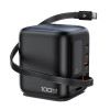 Адаптер мережевий ACEFAST GaN desktop charger with telescopic cable and smart TFT display Z10 |1USB/2Type-C,100W/3A,  PD/QC| black