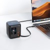 Адаптер мережевий ACEFAST GaN desktop charger with telescopic cable and smart TFT display Z10 |1USB/2Type-C,100W/3A,  PD/QC| black