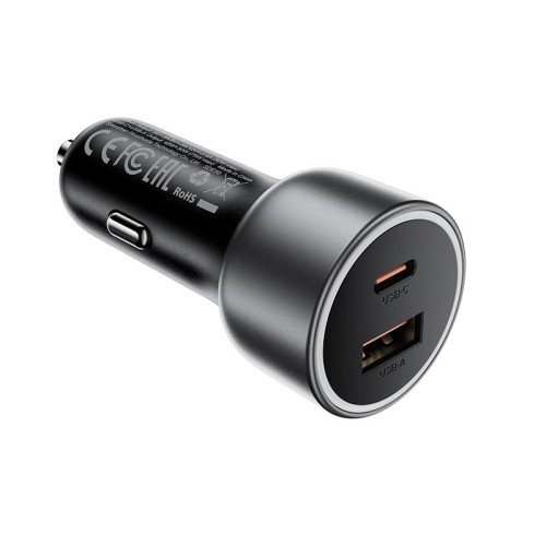 Адаптер автомобільний ACEFAST B21 car charger |1A/1C, 75W/3A, PD/QC| grey
