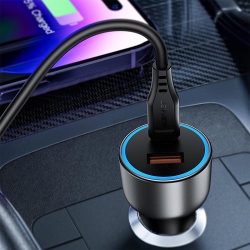 Адаптер автомобільний ACEFAST B21 car charger |1A/1C, 75W/3A, PD/QC| grey