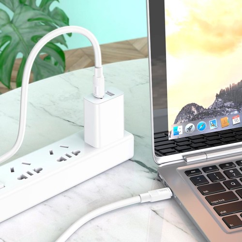 Кабель Hoco Type-C to Type-C Solid charging data cable X84 |1m, 60W, 3A| white