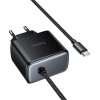 Адаптер мережевий HOCO New charger with Type-C cable C163A |25W/3A, PD3.0/QC| black
