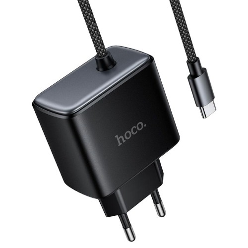 Адаптер мережевий HOCO New charger with Type-C cable C163A |25W/3A, PD3.0/QC| black