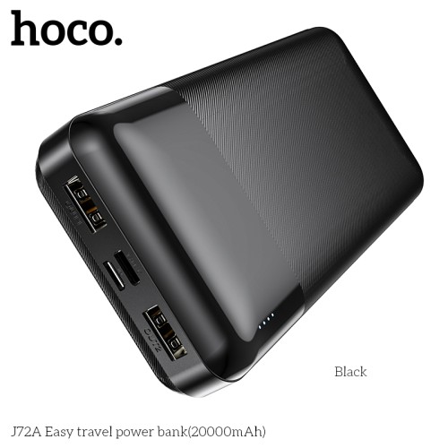 УМБ HOCO Easy travel power bank J72A 20000mAh |2USB/1Type-C, 2A| black
