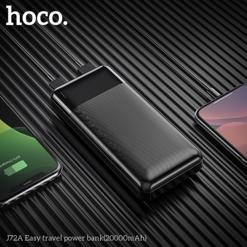 УМБ HOCO Easy travel power bank J72A 20000mAh |2USB/1Type-C, 2A| black