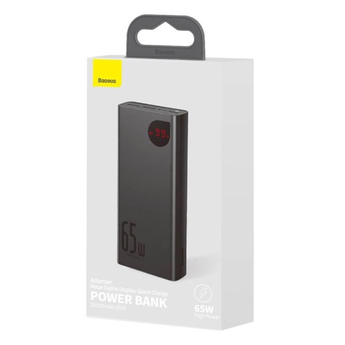 УМБ BASEUS Adaman Metal Digital Display Quick Charge Power Bank 20000mAh |2USB/1Type-C, 6A, 65W| (PPIMDA-D03) black
