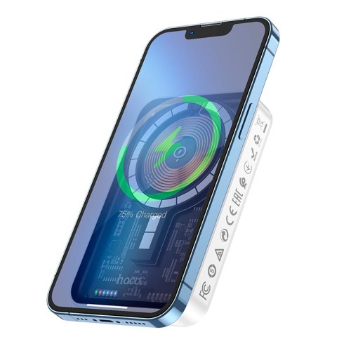 УМБ HOCO Transparent discovery edition magnetic fast charge power bank Q10 5000mAh |Type-C, 3A/20W, QC/PD| white