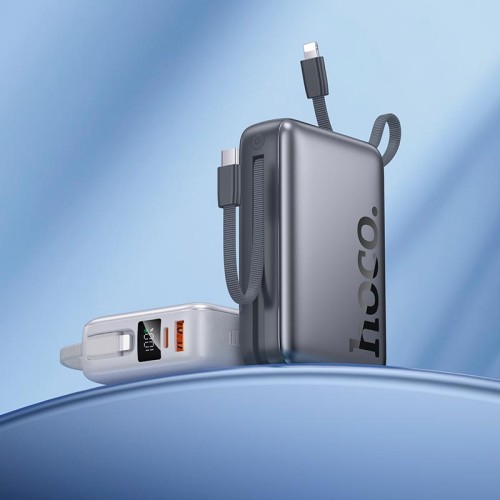 УМБ HOCO Eminente power bank with IP+C cable Q39 20000mAh |1USB/1Type-C, 22.5W/3A, PD/QC| grey