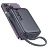 УМБ HOCO Origen dual PD magnetic power bank with cable dark 20000mAh Q44A |2Type-C, 45W/3A, PD/QC| grey