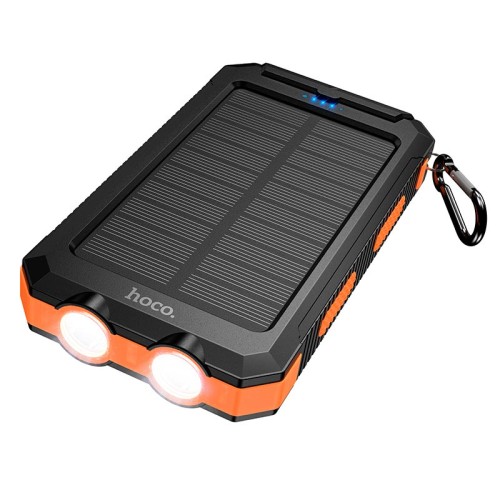 УМБ HOCO Platinum solar dual lighting power bank J164 8000mAh |2USB/1Type-C, 2A| black