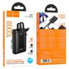 УМБ Full power PD fully compatible power bank with two cables J162 10000mAh |1USB/1Type-C, 22.5W/3A, PD/QC| black