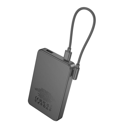 УМБ HOCO Starlight PD fully compatible power bank with cable J170 10000mAh |1USB/2Type-C, 22.5W/3A, PD/QC| grey