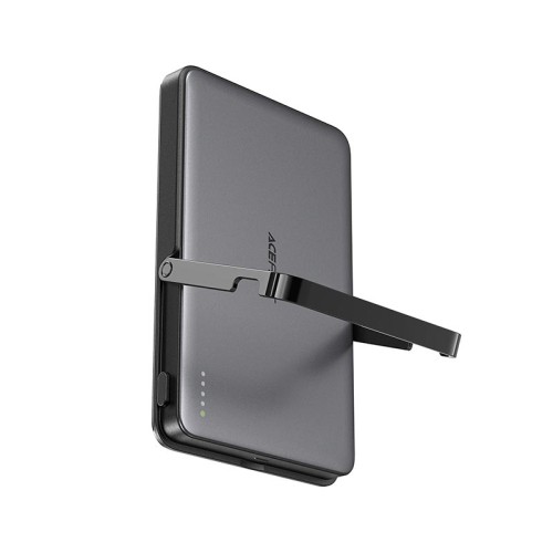 УМБ ACEFAST PD ultra-thin magnetic wireless charging power bank with stand M16 5000mAh |1Type-C, 18W/3A, PD/QC| black