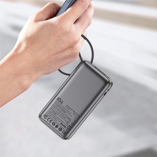 УМБ ACEFAST PD power bank with cable M7 10000mAh |1USB/1Type-C, 30W/3A, PD/QC| black