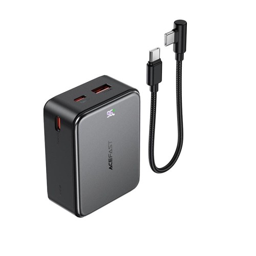УМБ Acefast fast charging power bank with cable M28 10000mAh |1USB/2Type-C, 22.5W/3A, PD/QC| black