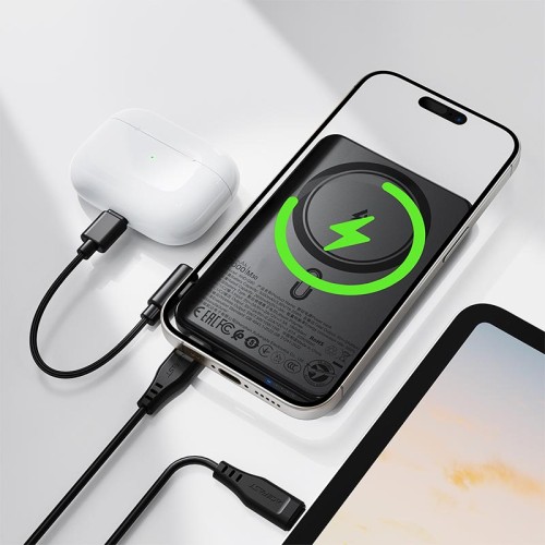 УМБ Acefast PD magnetic fast charging power bank with cable M30 5000mAh |2Type-C, 20W/3A, PD/QC| black