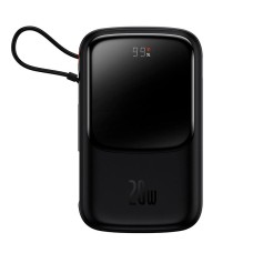 УМБ BASEUS Qpow Pro Digital Display Fast Charge Power Bank (With Lightning Cable) 10000mAh |USB/Type-C/Lightning, 20W/5A, PD/QC| black