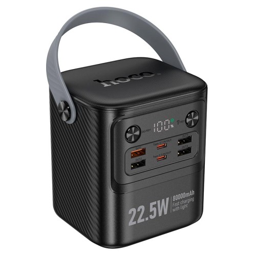 УМБ HOCO Tough PD+light power bank J152 80000mAh |4USB/2Type-C, 22.5W/3A, PD/QC| black