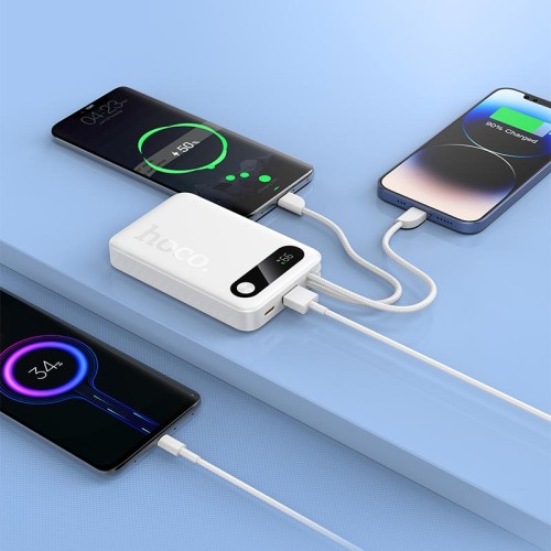 УМБ HOCO Edge PD fully compatible power bank with two cables J171 10000mAh |1USB/1Type-C, 22.5W/3A, PD/QC| black