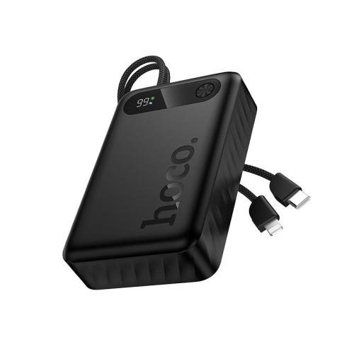 УМБ HOCO Edge PD fully compatible power bank with two cables J171A 20000mAh |1USB/1Type-C, 22.5W/3A, PD/QC| black