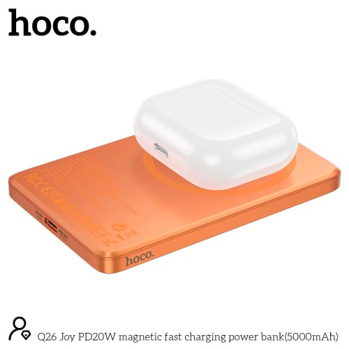 УМБ HOCO Joy PD magnetic fast charging power bank Q26 5000mAh |1Type-C, 20W/3A, PD/QC| orange