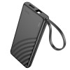 УМБ HOCO Nature power bank with cable J129 (Lightning) 5000mAh |1Type-C/1USB, 2A| black