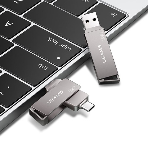 Флешка USAMS Type-C OTG USB3.0 Rotatable High Speed Flash Drive 16GB US-ZB198 grey
