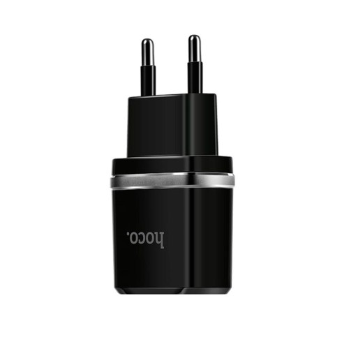 Адаптер мережевий Hoco C12 |2USB, 2.4А| black