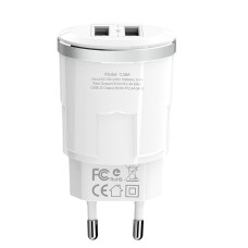 Адаптер мережевий Hoco Thunder C38A |2USB, 2.4A| white