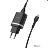 Адаптер мережевий HOCO Micro USB cable Smart FCP/AFC C12Q |1USB, 3A, 18W, QC3.0| black