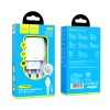 Адаптер мережевий HOCO Lightning Cable Max energy C78A |2USB, 2.4A| white