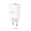 Адаптер мережевий HOCO Rapido C80A |1USB/1Type-C, 3.1A/20W, QC/PD| white