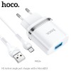 Адаптер мережевий HOCO Micro USB cable Ardent single port charger set N1 |1USB, 2.4A| (Safety Certified) white