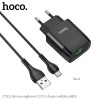 Адаптер мережевий HOCO Micro USB cable Glorious single port charger set C72Q |1USB, QC3.0/FCP/AFC, 3A, 18W| white