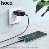 Адаптер мережевий HOCO Type-C cable Glorious single port charger set C72Q |1USB, QC3.0/FCP/AFC, 3A, 18W| black